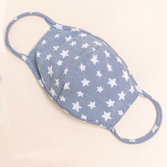 White Stars Cloth Face Mask - Picture 3 of 6